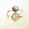 Grey Hexagon Rose Cut Diamond Ring