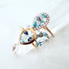 Aquamarine Ring Rose Gold - Tear Drop Aquamarine Ring - Pear Aqua Ring