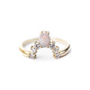 Marquise Opal and Diamond Arc Ring - Opal Crown Diamond Ring