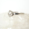 Icy white Salt and Pepper Diamond Ring 14k white gold, 1.39 carat Round Brilliant Diamond Solitaire Engagement Ring