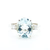 Genuine Aquamarine Diamond Engagement Ring 