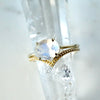 Moonstone Gold Ring and Gold Chevron Ring