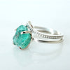 Raw Emerald Ring + Beaded Chevron Ring