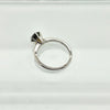 Dark 1-carat salt and pepper galaxy, speckled diamond set in a classic Tiffany 6-prong setting in 18-karat white gold