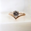 Salt and Pepper Diamond Ring and Gold Chevron Ring