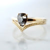 Dark Grey Pear Shape Diamond Ring