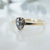 Dark Grey Pear Shape Diamond Ring