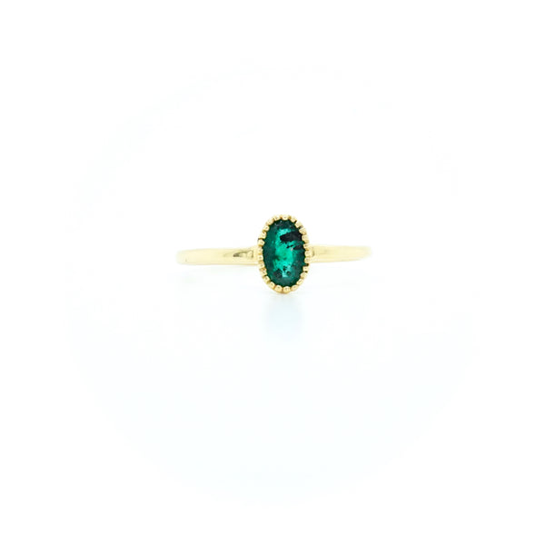 Oval Emerald Ring - Bezel Emerald in 14k Gold - Emerald Gold Ring ...