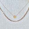 Citrine Stone Necklace - November Birthstone Necklace - Yellow Citrine Necklace