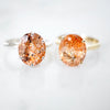 Orange Sunstone Engagement Ring