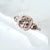 Salt and Pepper Diamond Ring Engagement - Three Stone Diamond Ring - Unique Diamond Engagement Ring - Gray Diamond Rose Gold ring