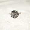 Salt and Pepper Black Tourmalinated Quartz Ring