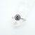 Grey Salt and Pepper Diamond Ring - Diamond Halo Engagement Ring