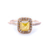 Yellow Diamond Halo Engagement Ring 