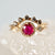 Ruby Diamond Compass Ring - Ruby 14k Gold Ring - July Birthstone Ring - Dainty Ruby Stone Ring
