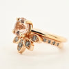 Morganite Solitaire Ring paired with Petal Diamond Wedding Band