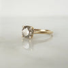 Gray Salt Pepper Diamond Engagement Ring - 1 carat Grey Diamond Ring 14k Yellow Gold