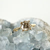 Gray Salt Pepper Diamond Engagement Ring - 1 carat Grey Diamond Ring 14k Yellow Gold