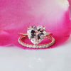 Heart Morganite Engagement Ring Rose Gold - Heart Shape Morganite Ring -