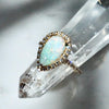 Opal and Diamond Engagement Ring - 14k Yellow Gold Opal Diamond Halo Ring - Australian Opal Ring - Pear Opal Diamond Ring
