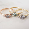Grey Three Stone Diamond Engagement Ring