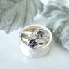 Grey Sterling Silver Diamond Ring