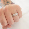 Men's Diamond Wedding Ring - 7mm 14k White Gold Mens Band - Baguette Diamond Wedding Band