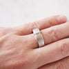 Men's Diamond Wedding Ring - 7mm 14k White Gold Mens Band - Baguette Diamond Wedding Band