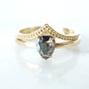 Rose Cut Salt and Pepper Diamond Ring and Gold Chevron Ring