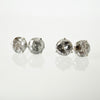 Salt and Pepper Diamond Earrings, 2 carat Diamond Stud Earrings, Silver Diamond Stud Earrings