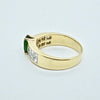 Green Chrome Tourmaline Diamond Ring - Oval Chrome Tourmaline Ring - Vintage Torumaline Ring
