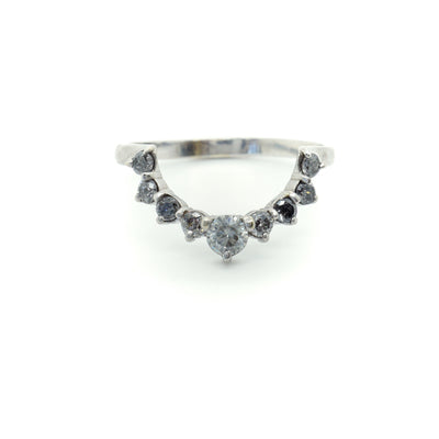 Sapphire and Diamond Wedding Set - Pear cut Sapphire Ring - Rose Cut Sapphire Ring - Bridal Wedding Set