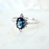 Teal Montana Sapphire Engagement Ring