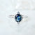 Teal Montana Sapphire Engagement Ring, Teal Sapphire Diamond Ring