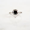 Black Diamond Platinum Solitaire Engagement Ring - Women's Platinum Diamond Ring