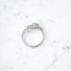 Gray Pear Diamond Ring - Light Gray Pear Rose Cut Diamond Engagement Ring - Grey Diamond Ring