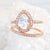 Pear Moonstone Halo Ring - Moonstone Diamond Engagement Ring or Wedding Set - Moonstone Wedding Set