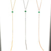 Emerald Green Necklace, Emerald Lariat Necklace