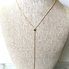 Emerald Green Necklace, Emerald Lariat Necklace