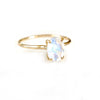 Small Oval Moonstone Solitaire Ring