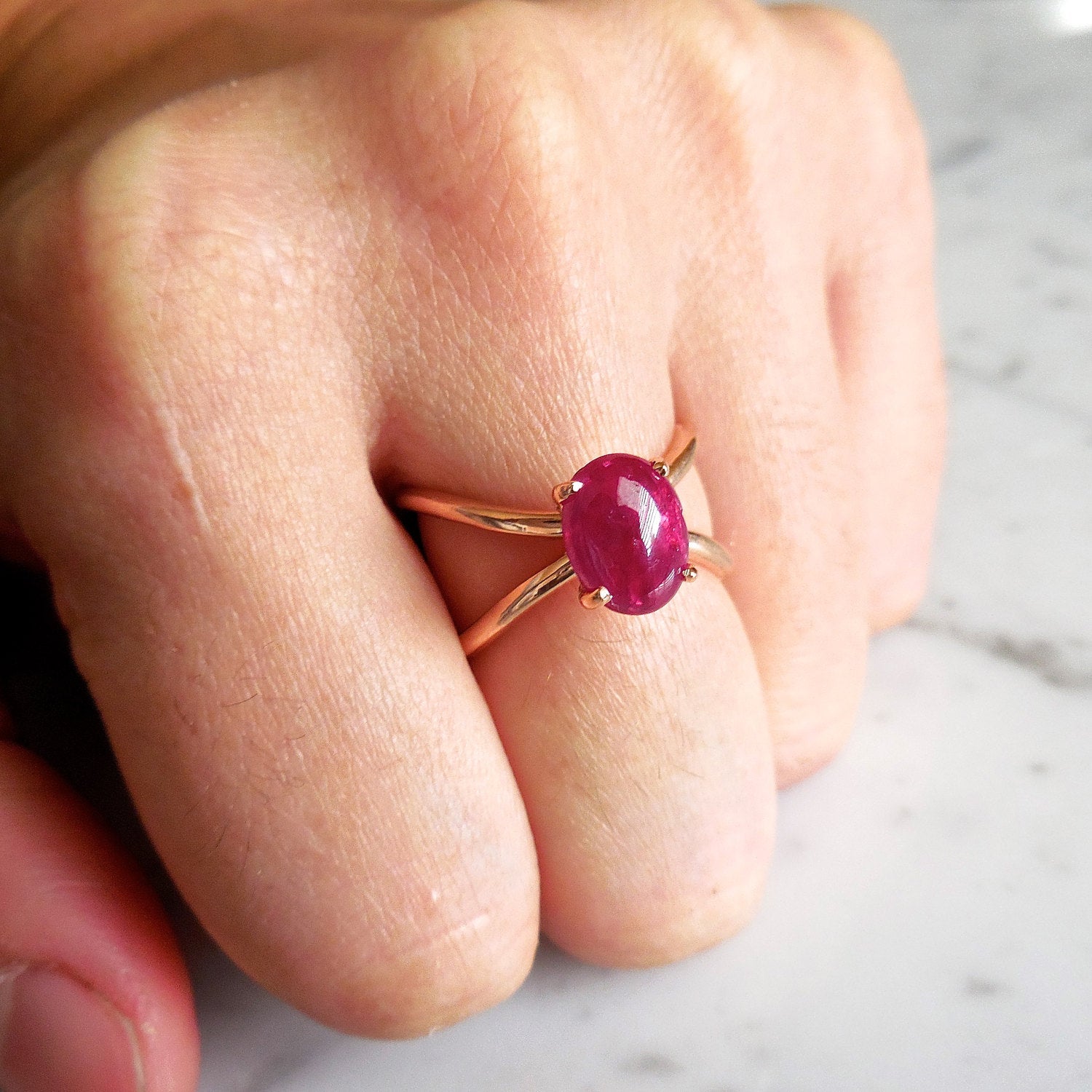Ostbye Diamond and Created Ruby Stackable Birthstone Ring | Holtan's Jewelry  | Winona, MN