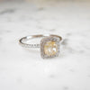 Rose Cut Halo Diamond Engagement Ring