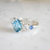 Cluster Gemstone Ring - November birthstone color - Womens Topaz Ring