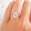 Moonstone Diamond Halo Engagement Ring