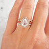 Moonstone Diamond Halo Engagement Ring