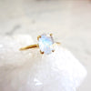 Small Oval Moonstone Solitaire Ring