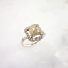 Gray Rose Cut Diamond Halo Ring - Unique Women's Diamond Ring - Rustic Diamond Ring