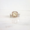 Gray Rose Cut Diamond Halo Ring - Unique Women's Diamond Ring - Rustic Diamond Ring