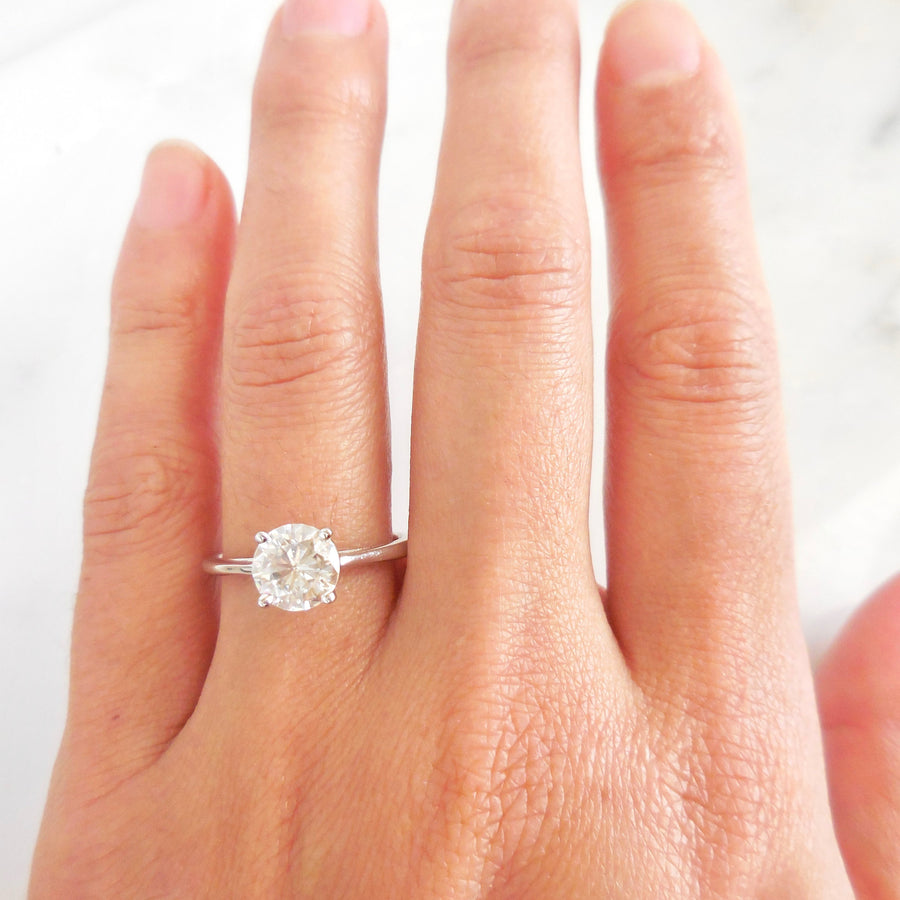 Charles & Colvard Moissanite Engagement Ring - Alternative Diamond Engagement Ring Women