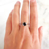 Black Diamond Platinum Solitaire Engagement Ring - Women's Platinum Diamond Ring